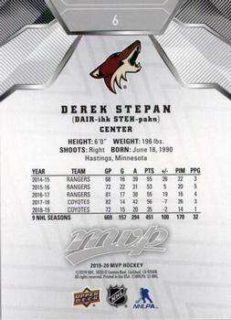 2019-20 Upper Deck MVP - Silver Script #6 Derek Stepan Back