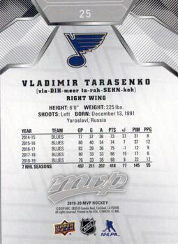 2019-20 Upper Deck MVP - Silver Script #25 Vladimir Tarasenko Back