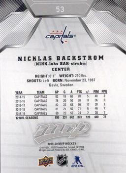 2019-20 Upper Deck MVP - Silver Script #53 Nicklas Backstrom Back