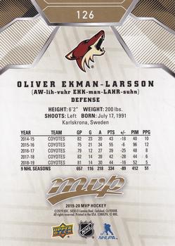 2019-20 Upper Deck MVP - Gold Script #126 Oliver Ekman-Larsson Back