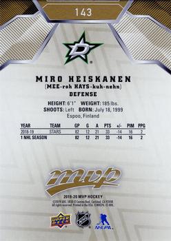 2019-20 Upper Deck MVP - Gold Script #143 Miro Heiskanen Back