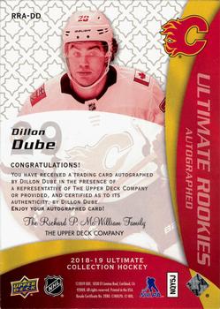 2018-19 Upper Deck Ultimate Collection - 2008-09 Retro Rookies Autographs #RRA-DD Dillon Dube Back