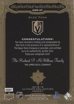 2018-19 Upper Deck Ultimate Collection - Signature Masterpieces #USM-AT Alex Tuch Back