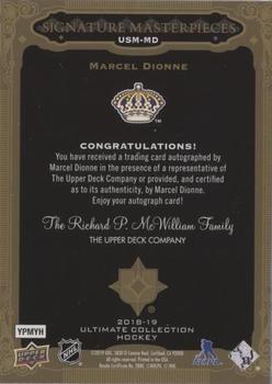 2018-19 Upper Deck Ultimate Collection - Signature Masterpieces #USM-MD Marcel Dionne Back