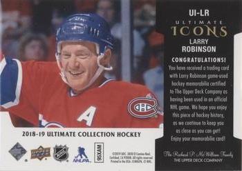 2018-19 Upper Deck Ultimate Collection - Ultimate Icons Jersey #UI-LR Larry Robinson Back