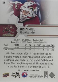 2017-18 Upper Deck AHL - Rainbow Foil #11 Adin Hill Back