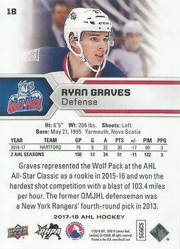 2017-18 Upper Deck AHL - Rainbow Foil #18 Ryan Graves Back