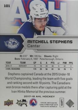 2017-18 Upper Deck AHL - Rainbow Foil #101 Mitchell Stephens Back
