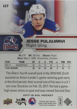 2017-18 Upper Deck AHL - Rainbow Foil #117 Jesse Puljujarvi Back