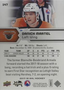 2017-18 Upper Deck AHL - Rainbow Foil #147 Danick Martel Back