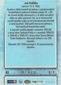 2014 OFS Plus Masked Stories - Overtime-Printing Plate Black #63 Jan Vodicka Back