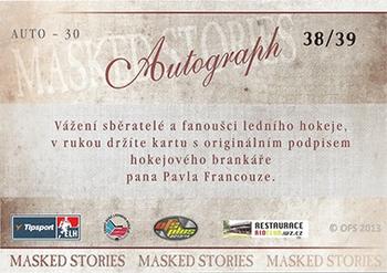 2014 OFS Plus Masked Stories - Autograph #30 Pavel Francouz Back