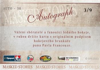 2014 OFS Plus Masked Stories - Autograph-Rainbow #30 Pavel Francouz Back