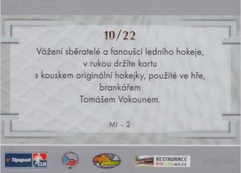 2014 OFS Plus Masked Stories - Game Used Memorabilia #MI-2 Tomas Vokoun Back