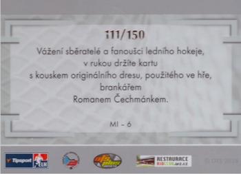 2014 OFS Plus Masked Stories - Game Used Memorabilia #MI-6 Roman Cechmanek Back