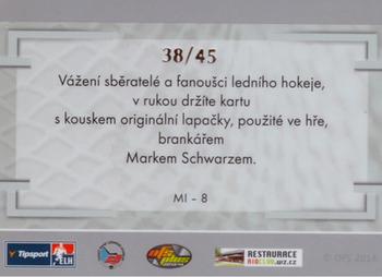 2014 OFS Plus Masked Stories - Game Used Memorabilia #MI-8 Marek Schwarz Back