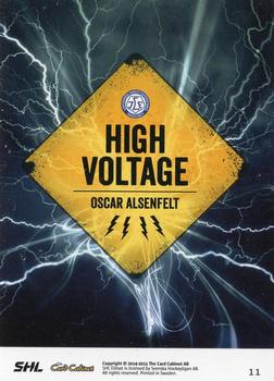 2014-15 SHL Elitset - High Voltage #11 Oscar Alsenfelt Back