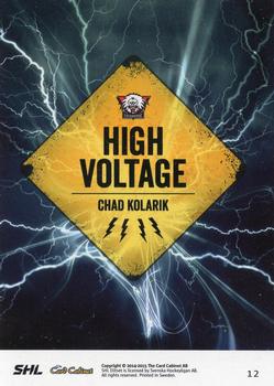 2014-15 SHL Elitset - High Voltage #12 Chad Kolarik Back