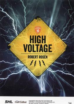 2014-15 SHL Elitset - High Voltage #34 Robert Rosén Back