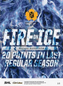 2014-15 SHL Elitset - Fire on Ice #10 Niclas Burström Back