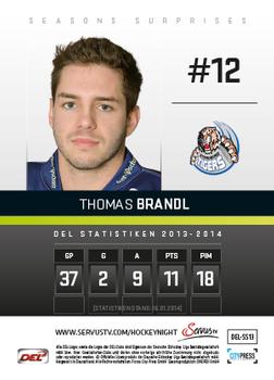 2013-14 Playercards Premium Serie Update (DEL) - Seasons Surprises #DEL-SS13 Thomas Brandl Back