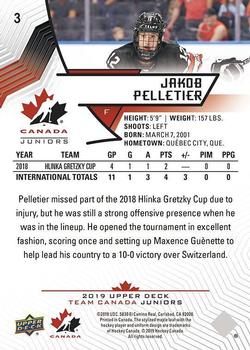 2019 Upper Deck Team Canada Juniors #3 Jakob Pelletier Back