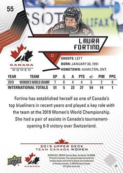 2019 Upper Deck Team Canada Juniors #55 Laura Fortino Back