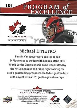 2019 Upper Deck Team Canada Juniors #101 Michael DiPietro Back