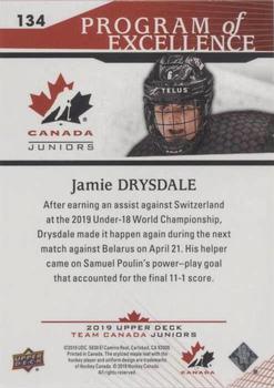 2019 Upper Deck Team Canada Juniors #134 Jamie Drysdale Back