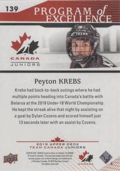 2019 Upper Deck Team Canada Juniors #139 Peyton Krebs Back