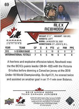 2019 Upper Deck Team Canada Juniors - Exclusives #69 Alex Newhook Back