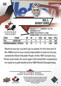 2019 Upper Deck Team Canada Juniors - Exclusives #86 Bill Ranford Back