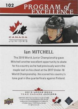 2019 Upper Deck Team Canada Juniors - Exclusives #102 Ian Mitchell Back