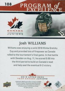 2019 Upper Deck Team Canada Juniors - Exclusives #108 Josh Williams Back