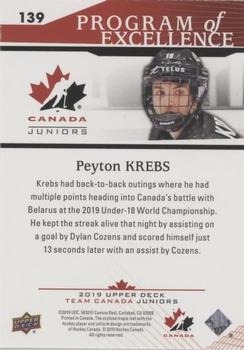 2019 Upper Deck Team Canada Juniors - Exclusives #139 Peyton Krebs Back