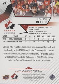 2019 Upper Deck Team Canada Juniors - High Gloss #23 Joseph Veleno Back