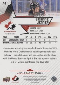 2019 Upper Deck Team Canada Juniors - High Gloss #44 Brianne Jenner Back