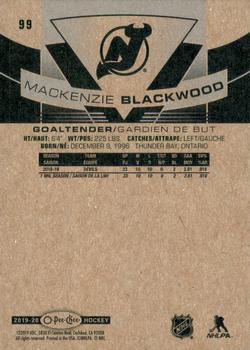 2019-20 O-Pee-Chee - Blue Border #99 Mackenzie Blackwood Back