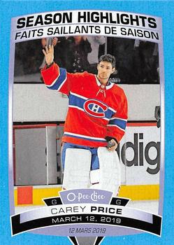 2019-20 O-Pee-Chee - Blue Border #600 Carey Price Front