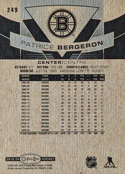 2019-20 O-Pee-Chee - Gold Border #249 Patrice Bergeron Back