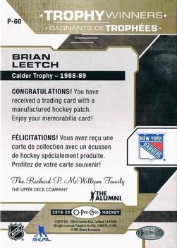2019-20 O-Pee-Chee - Trophy Patches #P-60 Brian Leetch Back