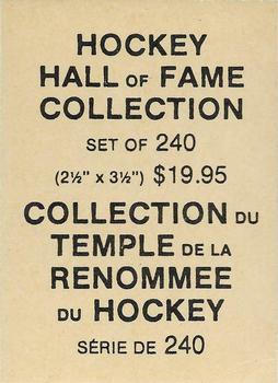 1985 Cartophilium Hockey Hall of Fame - Promos #NNO Harry Howell Back