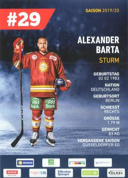 2019-20 Dusseldorfer EG Postcards #NNO Alexander Barta Back
