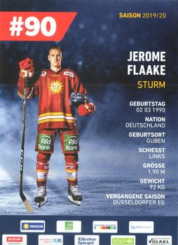 2019-20 Dusseldorfer EG Postcards #NNO Jerome Flaake Back