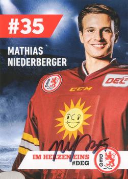 2019-20 Dusseldorfer EG Postcards #NNO Mathias Niederberger Front