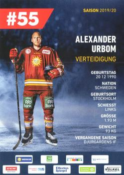 2019-20 Dusseldorfer EG Postcards #NNO Alexander Urbom Back