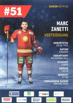 2019-20 Dusseldorfer EG Postcards #NNO Marc Zanetti Back