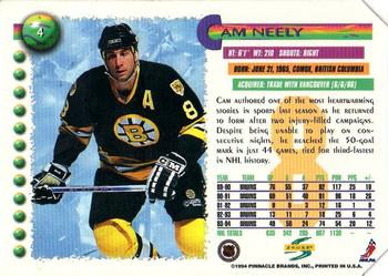 1994-95 Score - Series I Retail Edition Samples #4 Cam Neely Back