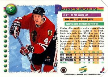 1994-95 Score - Series I Retail Edition Samples #6 Patrick Poulin Back