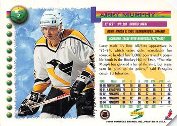1994-95 Score - Series I Hobby Edition Samples #5 Larry Murphy Back